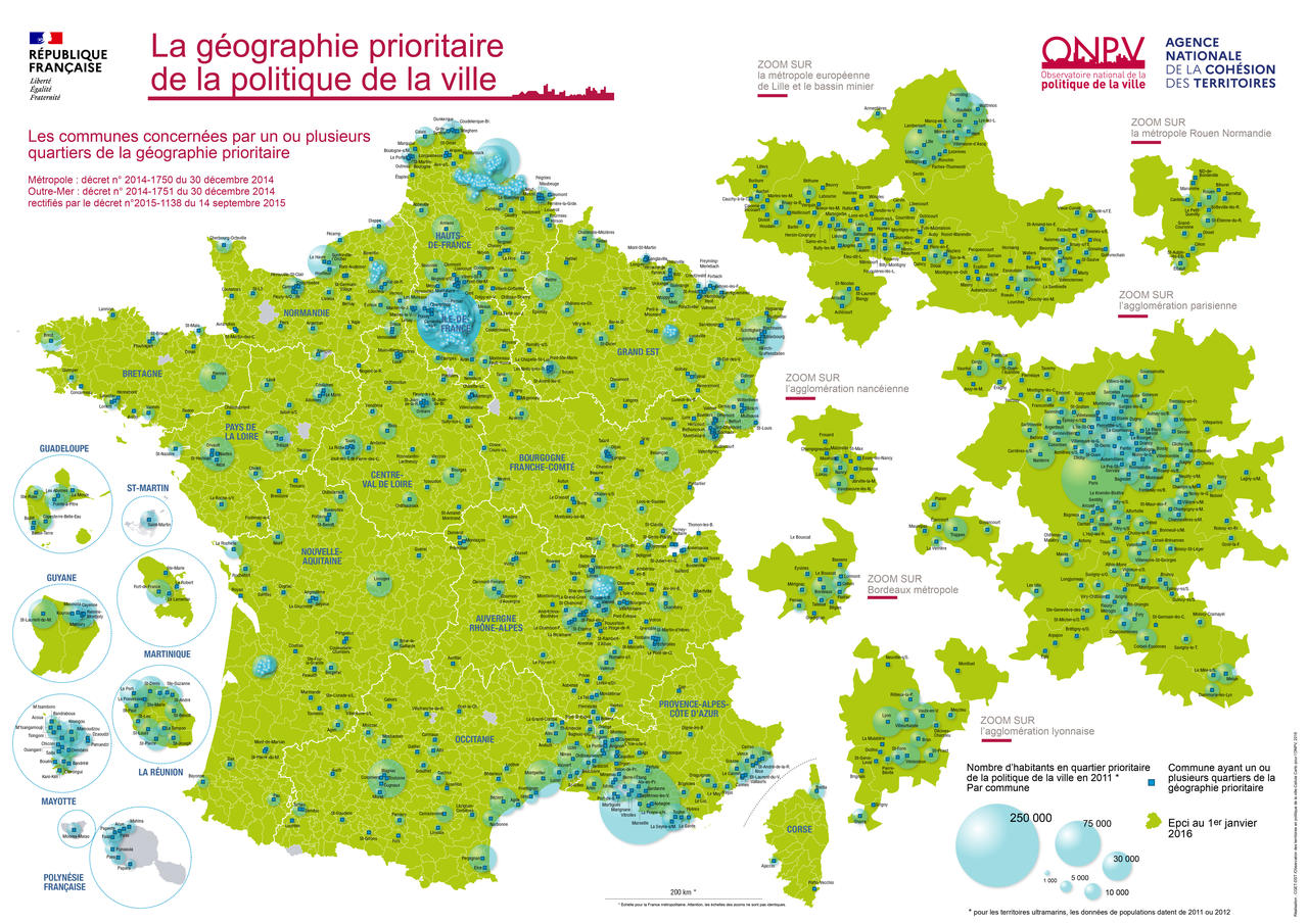 G&eacute;ographie prioritaire de la politique de la ville