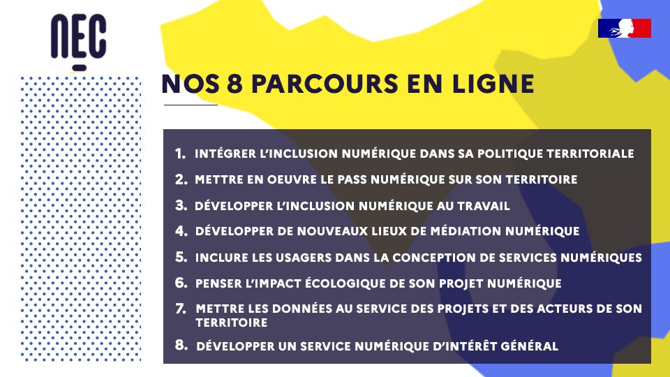 Capture &eacute;cran de la programmation des 8 parcours Nec