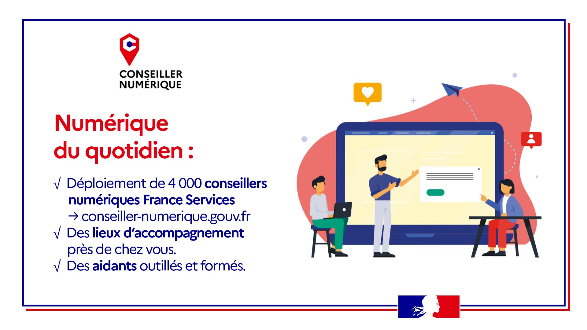 Illustration points cl&eacute;s sur les 4 000 conseillers num&eacute;riques.