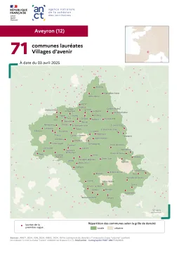 Communes labellis&eacute;es Villages d'avenir : Aveyron