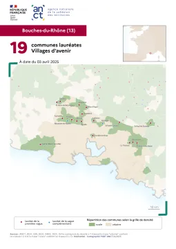 Communes labellis&eacute;es Villages d'avenir : Bouches-du-Rh&ocirc;ne