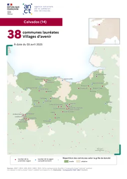 Communes labellis&eacute;es Villages d'avenir : Calvados