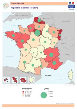 Population et densit&eacute; en 2004