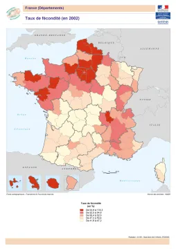 Taux de f&eacute;condit&eacute; en 2002