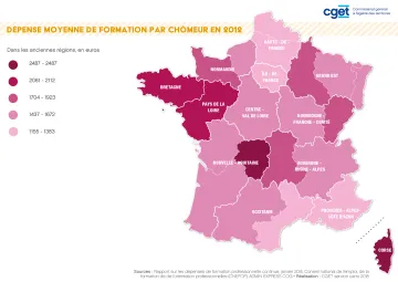D&eacute;pense moyenne de formation par ch&ocirc;mage en 2012