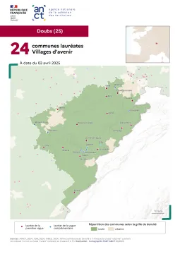 Communes labellis&eacute;es Villages d'avenir : Doubs