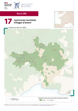 Communes labellis&eacute;es Villages d'avenir : Gard
