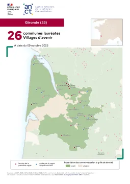 Communes labellis&eacute;es Villages d'avenir : Gironde