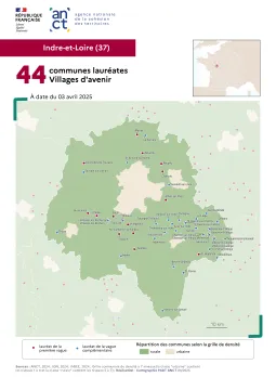 Communes labellis&eacute;es Villages d'avenir : Indre-et-Loire