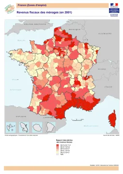 Revenus fiscaux des m&eacute;nages en 2001