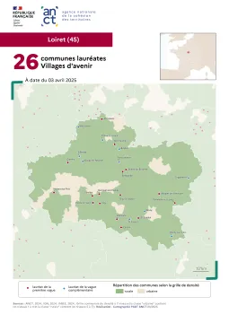 Communes labellis&eacute;es Villages d'avenir : Loiret
