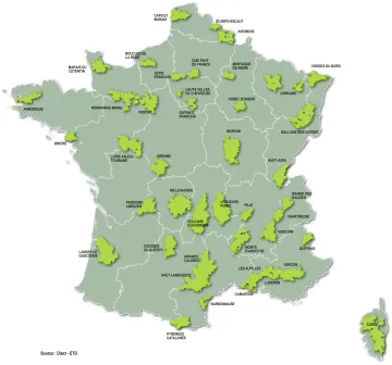 Les 45 Parcs naturels r&eacute;gionaux (PNR)