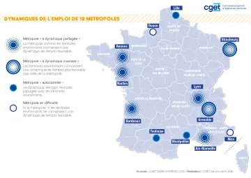 Dynamiques de l'emploi de 12 m&eacute;tropoles
