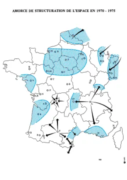 Amorce de structuration de l'espace en 1970 - 1975
