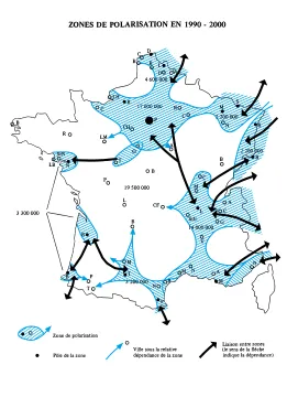 Zones de polarisation en 1990 - 2000