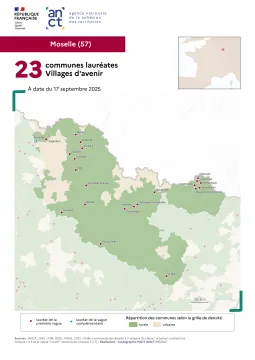 Communes labellis&eacute;es Villages d'avenir : Moselle