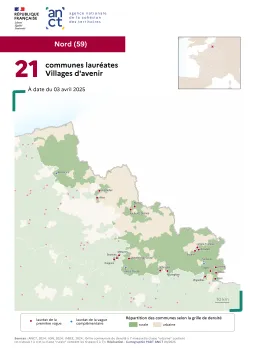 Communes labellis&eacute;es Villages d'avenir : Nord