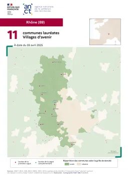 Communes labellis&eacute;es Villages d'avenir : Rh&ocirc;ne