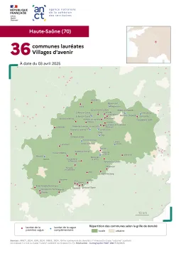 Communes labellis&eacute;es Villages d'avenir : Haute-Sa&ocirc;ne