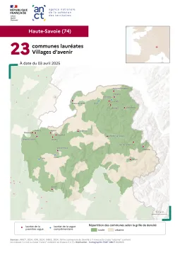 Communes labellis&eacute;es Villages d'avenir : Haute-Savoie