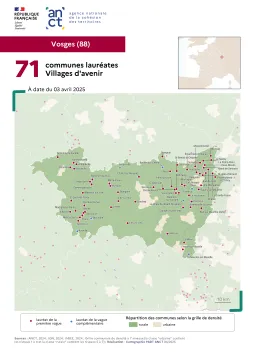 Communes labellis&eacute;es Villages d'avenir : Vosges