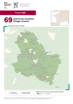 Communes labellis&eacute;es Villages d'avenir : Yonne