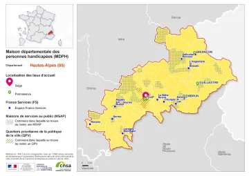 Atlas des maisons d&eacute;partementales des personnes handicap&eacute;es et des maisons d&eacute;partementales de l'autonomie : Hautes-Alpes
