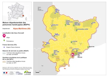 Atlas des maisons d&eacute;partementales des personnes handicap&eacute;es et des maisons d&eacute;partementales de l'autonomie : Alpes-Maritimes