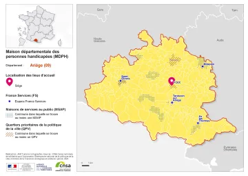 Atlas des maisons d&eacute;partementales des personnes handicap&eacute;es et des maisons d&eacute;partementales de l'autonomie : Ari&egrave;ge