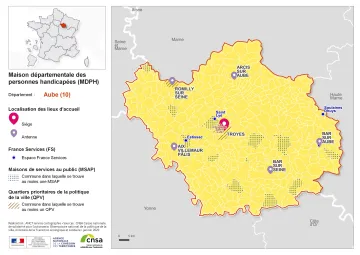 Atlas des maisons d&eacute;partementales des personnes handicap&eacute;es et des maisons d&eacute;partementales de l'autonomie : Aube