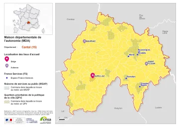 Atlas des maisons d&eacute;partementales des personnes handicap&eacute;es et des maisons d&eacute;partementales de l'autonomie : Cantal