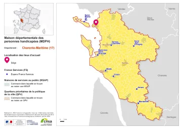 Atlas des maisons d&eacute;partementales des personnes handicap&eacute;es et des maisons d&eacute;partementales de l'autonomie : Charente-Maritime