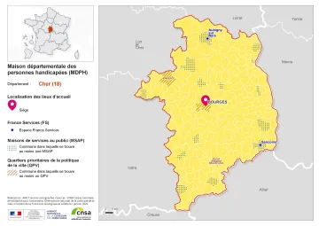 Atlas des maisons d&eacute;partementales des personnes handicap&eacute;es et des maisons d&eacute;partementales de l'autonomie : Cher