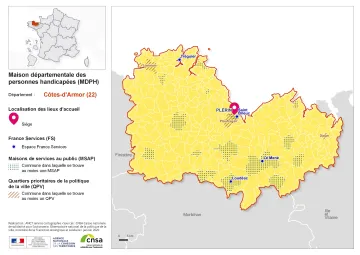 Atlas des maisons d&eacute;partementales des personnes handicap&eacute;es et des maisons d&eacute;partementales de l'autonomie : C&ocirc;te d'Armor
