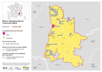 Atlas des maisons d&eacute;partementales des personnes handicap&eacute;es et des maisons d&eacute;partementales de l'autonomie : Dr&ocirc;me