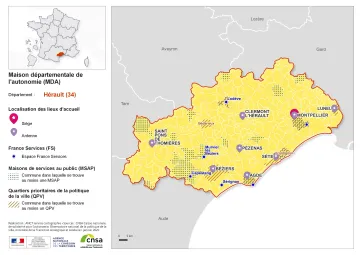 Atlas des maisons d&eacute;partementales des personnes handicap&eacute;es et des maisons d&eacute;partementales de l'autonomie : H&eacute;rault