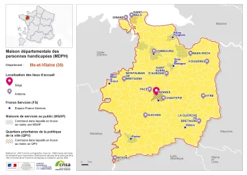 Atlas des maisons d&eacute;partementales des personnes handicap&eacute;es et des maisons d&eacute;partementales de l'autonomie : Ille-et-Vilaine