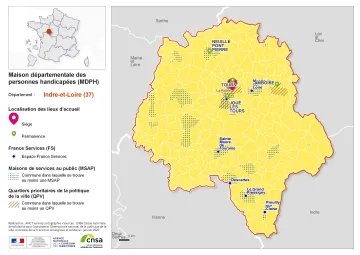 Atlas des maisons d&eacute;partementales des personnes handicap&eacute;es et des maisons d&eacute;partementales de l'autonomie : Indre-et-Loire