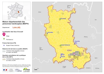 Atlas des maisons d&eacute;partementales des personnes handicap&eacute;es et des maisons d&eacute;partementales de l'autonomie : Loire
