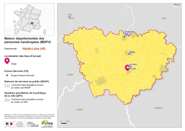 Atlas des maisons d&eacute;partementales des personnes handicap&eacute;es et des maisons d&eacute;partementales de l'autonomie : Haute-Loire