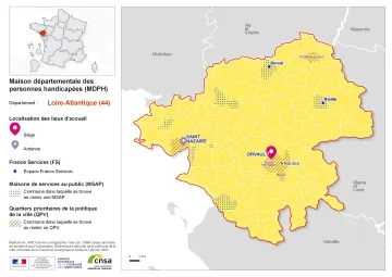 Atlas des maisons d&eacute;partementales des personnes handicap&eacute;es et des maisons d&eacute;partementales de l'autonomie : Loire-Atlantique