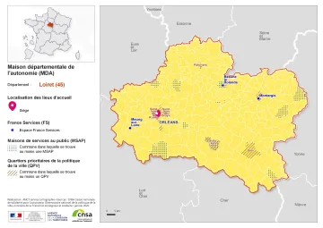 Atlas des maisons d&eacute;partementales des personnes handicap&eacute;es et des maisons d&eacute;partementales de l'autonomie : Loiret