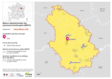 Atlas des maisons d&eacute;partementales des personnes handicap&eacute;es et des maisons d&eacute;partementales de l'autonomie : Haute-Marne