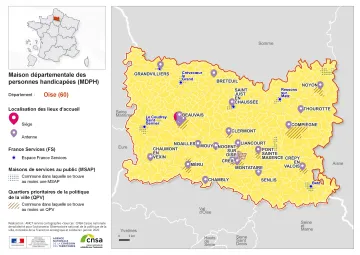 Atlas des maisons d&eacute;partementales des personnes handicap&eacute;es et des maisons d&eacute;partementales de l'autonomie : Oise