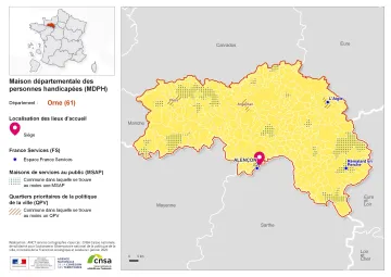 Atlas des maisons d&eacute;partementales des personnes handicap&eacute;es et des maisons d&eacute;partementales de l'autonomie : Orne