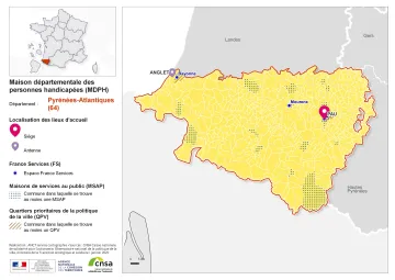 Atlas des maisons d&eacute;partementales des personnes handicap&eacute;es et des maisons d&eacute;partementales de l'autonomie : Pyr&eacute;n&eacute;es-Atlantiques