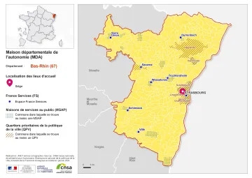 Atlas des maisons d&eacute;partementales des personnes handicap&eacute;es et des maisons d&eacute;partementales de l'autonomie : Bas-Rhin