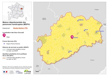 Atlas des maisons d&eacute;partementales des personnes handicap&eacute;es et des maisons d&eacute;partementales de l'autonomie : Haute-Sa&ocirc;ne