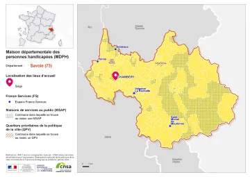 Atlas des maisons d&eacute;partementales des personnes handicap&eacute;es et des maisons d&eacute;partementales de l'autonomie : Savoie