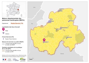 Atlas des maisons d&eacute;partementales des personnes handicap&eacute;es et des maisons d&eacute;partementales de l'autonomie : Haute-Savoie